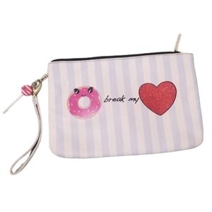 Betsey Johnson "Dougnhut Break my Heart" Striped Clutch/Pouch
